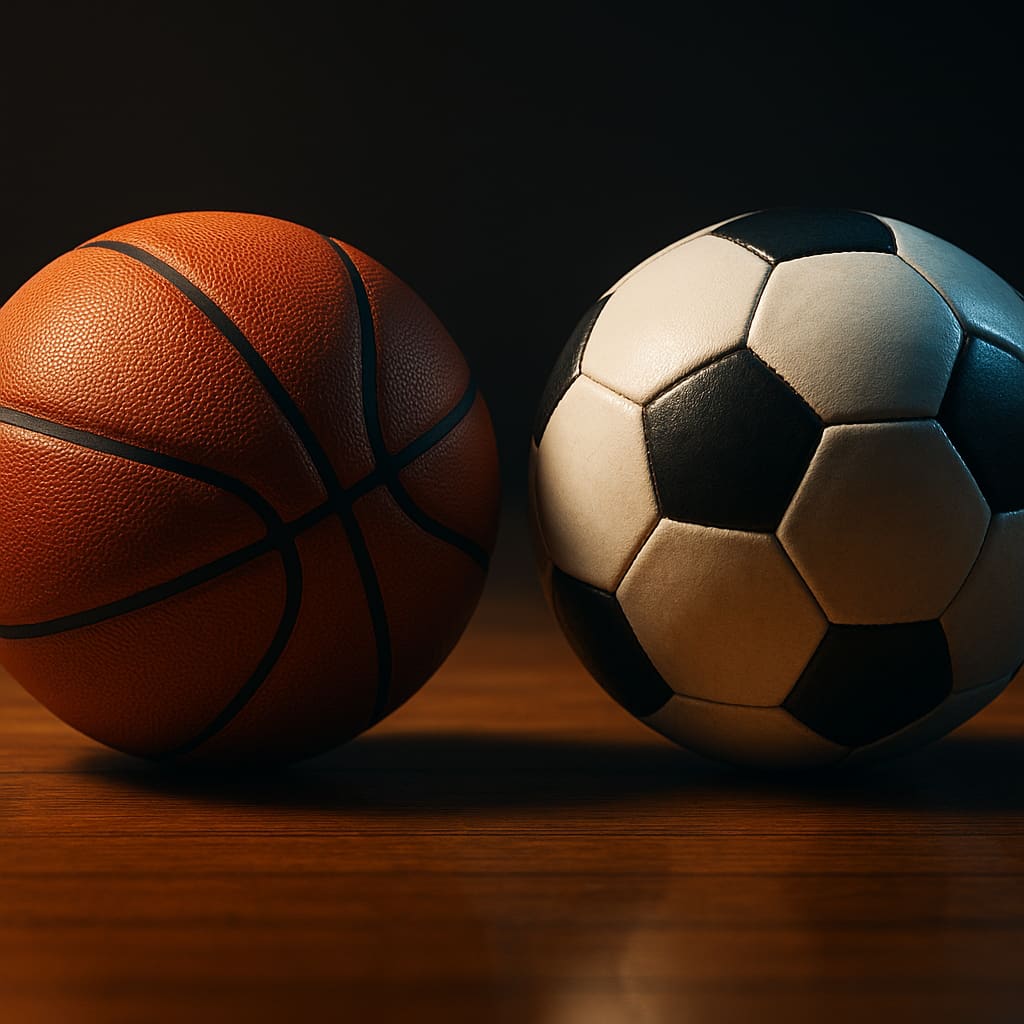 Basketball und Fußball Ausrüstung